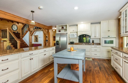 Rutherfordton House | Riverside opulence with game room, private heated pool, hot tub & firepit