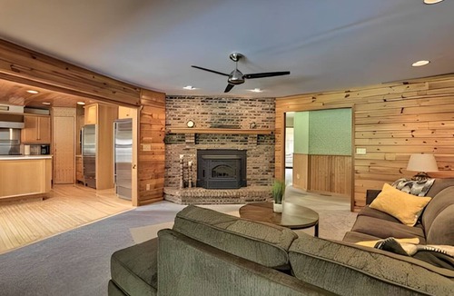 Hancock Villa | Riverside retreat in Catskills with pool