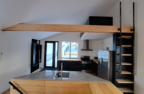 Harrington Ski Chalet | Rock House -Beautiful Architecture in the trees nestled between two lakes