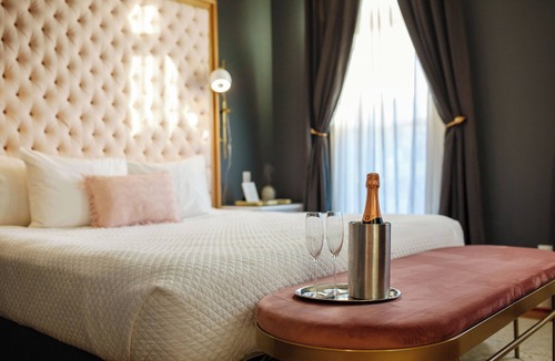 White Hall Bed & Breakfast | Romantic Blush Room at The Inn at Stinson Vineyards