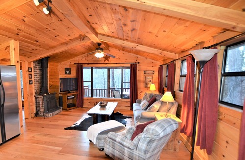 Mineral Bluff Cabin | Romantic Couples' Hide-Away-WiFi, Hot Tub, Dock on Toccoa River, VRBO Discounts!