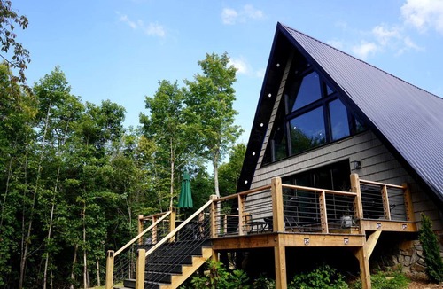Dobson Cabin | Romantic Escapes in this Stunning A-Frame in North Carolina with Access to a Private Hot Tub and Fire Pit