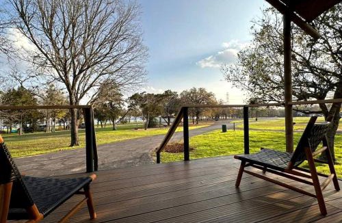 Bastrop House | Romantic Lakefront Cabin with Fire Pit near Lake Bastrop, Texas – Luxury Glamping Escape for Couples