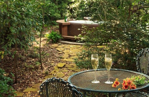 Cat Spring Cabin | Romantic Mystic Woods Cabin~Private Hot Tub with Optional B&B & TX Ranch Activities!