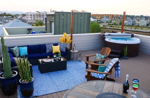 Old Town North House | Rooftop Oasis, with Hot Tub and Mtn Views in Old Town Fort Collins!