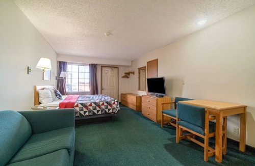 Texhoma Hotel | Room w/Jetted Tub - Perfect for a Relaxing Stay! Free Onsite Parking