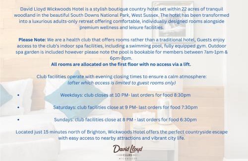Hassocks Hotel | Rooms at David Lloyd Wickwoods