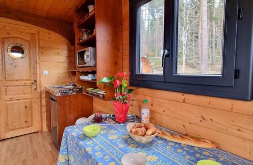 Usson-en-Forez Apartment | Roulotte nature, animaux admis - 3 pers. - FR-1-496-395