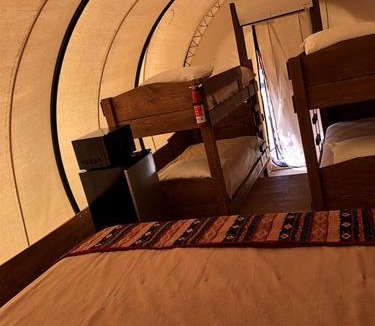 South Oklahoma City House | Rustic Conestoga Glamping Covered Wagon for Amazing Getaways to Oklahoma Farm