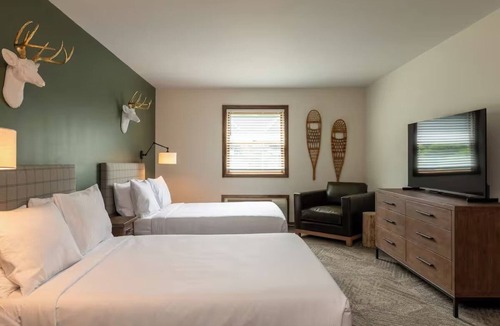 Schroon Lake Hotel | Rustic Lodge Retreat Located at Schroon Lake | Outdoor Fire Pit | Indoor Pool
