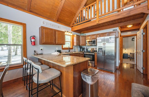 Thayerville Cabin | Rustic Luxury w/Hot Tub, Dock & Views