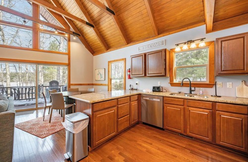 Thayerville Cabin | Rustic Luxury w/Hot Tub, Dock & Views