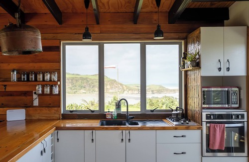 Mokau Apartment | Rustic Mokau Escape with Ocean Views & Sauna