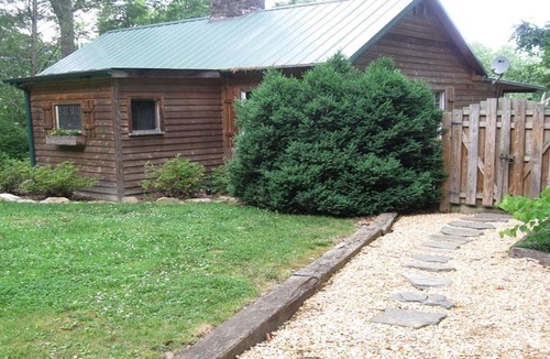 Luray Cabin | Rustic River Cabin, Charming Riverfront, Hottub, 2 Stone Fireplaces, Dock, Views