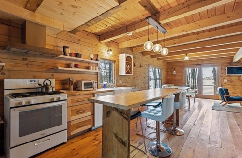 Dresden Cabin | Rustic Riverfront Cabin with Fire pit and Wood Stove