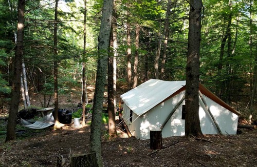 Wevertown RV Rental | Rustic Safari Tent for a Unique Glamping Experience near Gore Mountain, New York