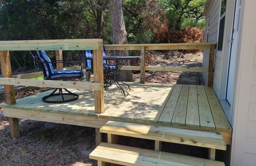 Lee County Apartment | Rustic studio country cabin w/shared pool, firepit, & outdoor kitchen
