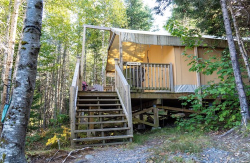 Saint Patrick RV Rental | Safari Glamping Tent | Forest Retreat & Hot Tubs!