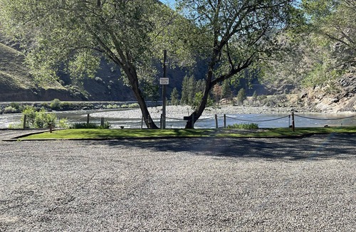 Riggins Cabin | Salmon River out the front door.