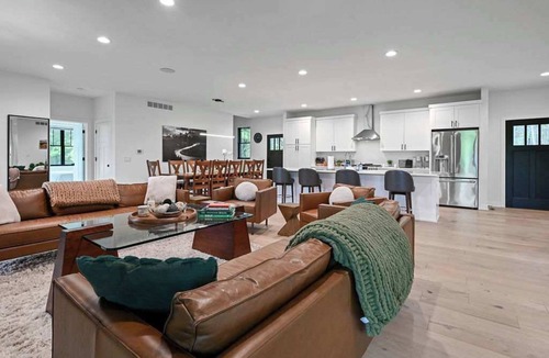 Nekoosa House | Sand Valley 6BD Retreat: Golf, Hot Tub, Gm Rm, Bar