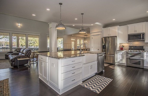 Eatonton House | Sandy Cove Lake Front House - Yard, Dock & Natural Sandy Beach on protected cove