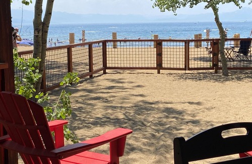 Kings Beach Condo | Sandy yard that backs to the Beach! Walk to town -Lakefront on the Beach
