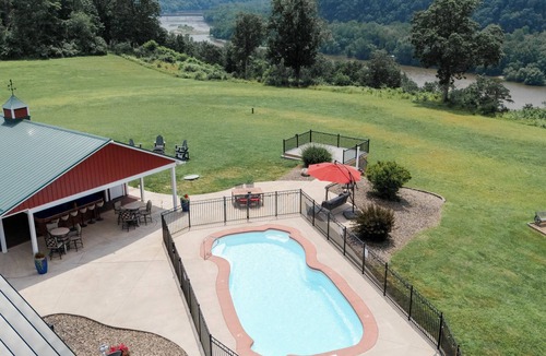 Catawissa House | Scenic mountain home overlooking the Susquehanna river with pool and hot tub