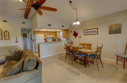 New Braunfels House | Scenic riverfront home on quiet stretch of Guadalupe - waterfall by front porch