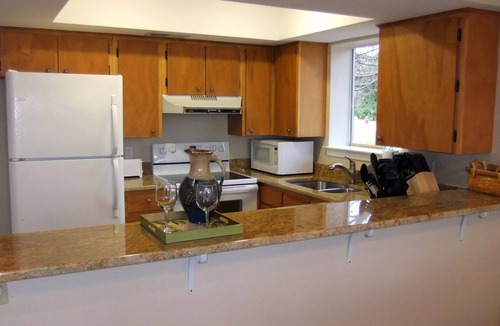 New Braunfels House | Scenic riverfront home on quiet stretch of Guadalupe - waterfall by front porch