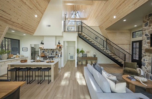 Hochatown Cabin | Scenic & Romantic A-Frame Cabin Retreat with Hot Tub, Fire Pit & Modern Comfort