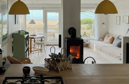 Hoeve Strand House | Sea view over heather and reeds near Sejerø Bay