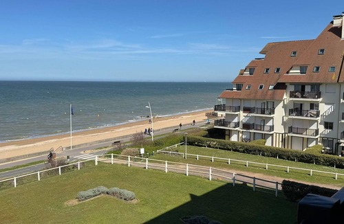 Cabourg Apartment | Seafront studio with balcony and stunning view, direct beach access