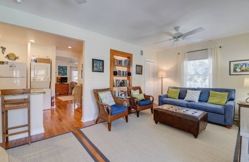 Old Town Condo | Secluded Casa Monthly Rental - Spacious Apartment, Overlooks Pool & Garden.