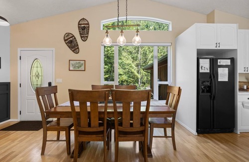 Mount Hood Village Cabin | Secluded Creekside Home with Hot Tub and Fire Pit