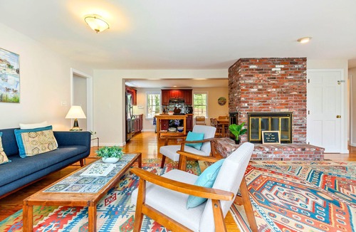 Falmouth House | Secluded home w/Trail to Beach & Sleeps 7