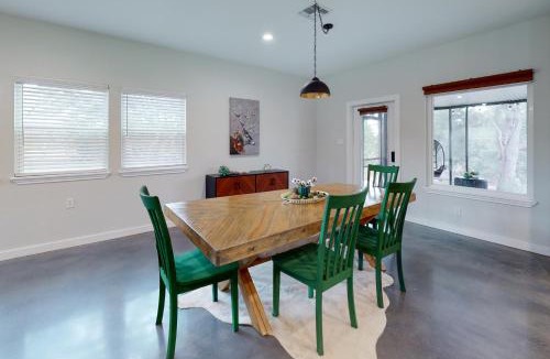 Fischer House | Secluded home with firepit, gas grill, central AC, game room, W/D
