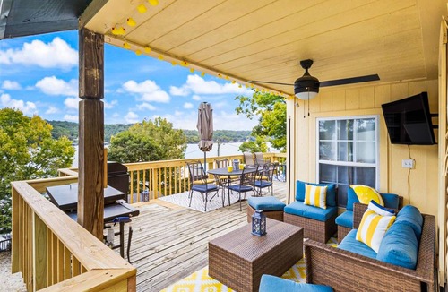 Gravois Mills House | Secluded lakefront home with dock, fire table, lake views, & streaming