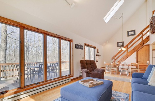 White Mills Cabin | Secluded Lakefront Cabin in the woods with firepit