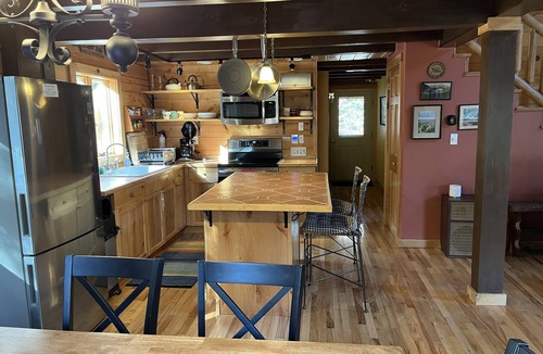 West Dover Cabin | Secluded Log Cabin with Waterfalls, Scenic Views, Pond & EV Outlet