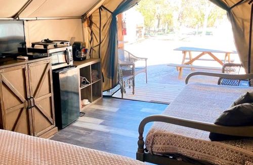 Prairie Lea House | Secluded Safari Tent on the San Marcos River - An Adventurous Glamping Vacation near Kingsbury, Texas