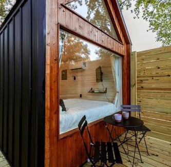 Coldspring House | Secluded Tiny Home with Hot Tub, Sauna & Fire Pit near Lake Livingston in Coldspring, Texas