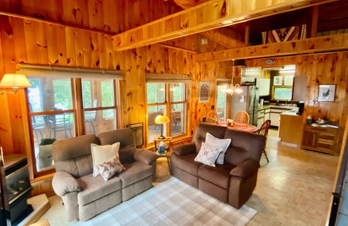 Town of Macomb Cabin | Secluded Waterfront Cabin - Standing Stone Camp