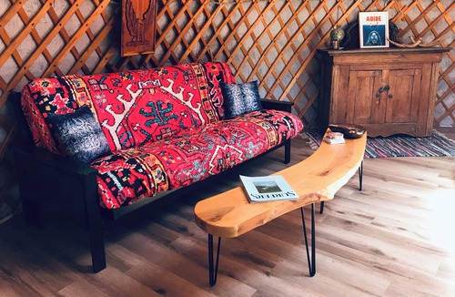 Boularderie RV Rental | Secluded yurt down by the river