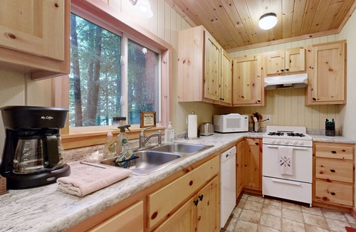 Kents Hill Cabin | Serene Cabin with Lakefront Access, Cozy Fire Pit, and Bunk House