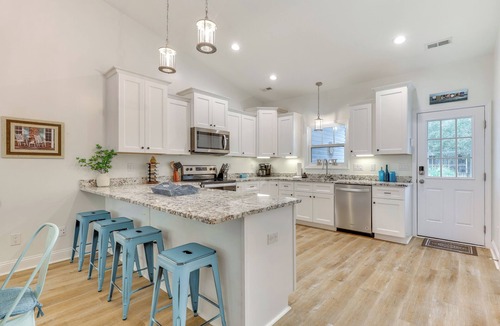 Yaupon Beach House | Serene Oak Island Home w/Private Saltwater Pool!