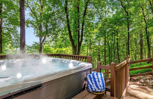 Walnut Mountain Cabin | Serene Walnut Mountain Getaway Hot Tub & Fire Pit Pet Friendly!