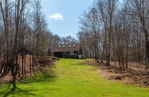 Town of Colchester House | Seventeen Pines - Chic Catskills Cabin with Fireplace & Loft on 17 Acres