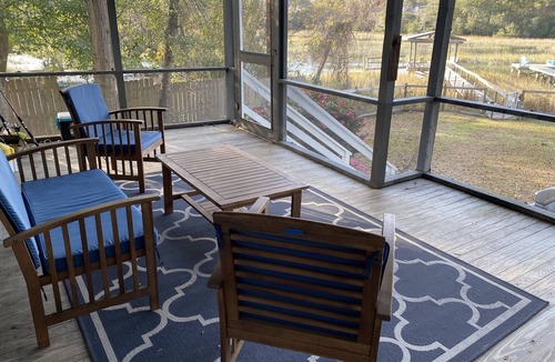 Mount Pleasant House | Shem Creek Paradise. Fish, Paddle, Kayak Off Your Own Covered dock with floater