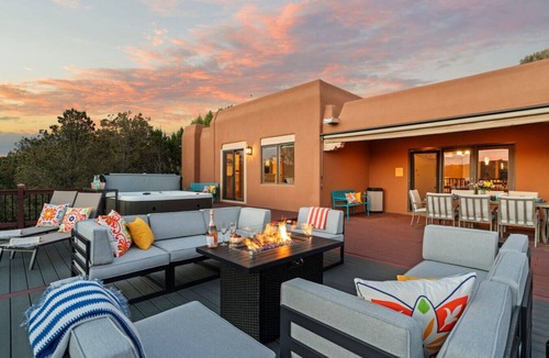 Northeast Santa Fe House | Ski Discounts! Spacious Hillside Retreat w/Spa, Games, & Views