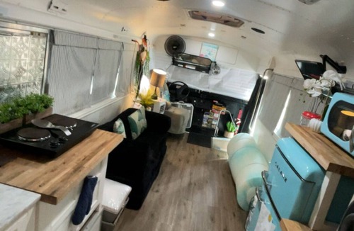 Crystal Beach RV Rental | Skoolie Glamping on Canal in Crysteal Beach, Texas